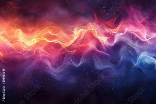 A colorful  swirling line of fire with a blue background. The fire is orange and red