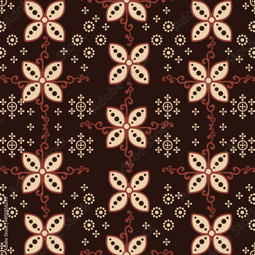 Batik Floral Pattern Vector Design © rashmisingh