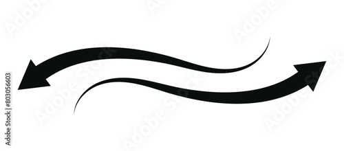 Long Arrow icon collection. Arrow pointing symbol. Vector Illustration.