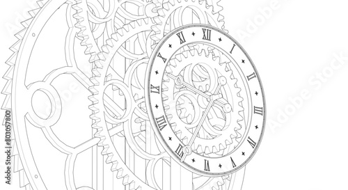 clock graphic symbol 3d illustration	
