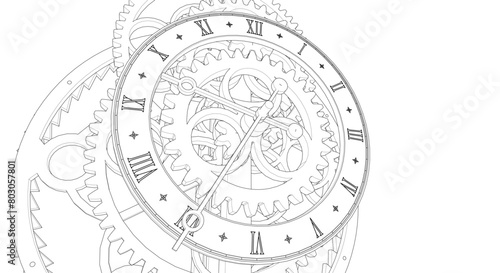 clock graphic symbol 3d illustration 