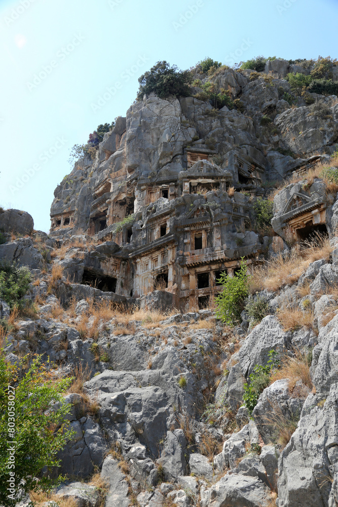 Rock tombs in the ancient city of Myra. Demre, Antalya Rock tombs in the ancient city of Myra. Demre, Antalya