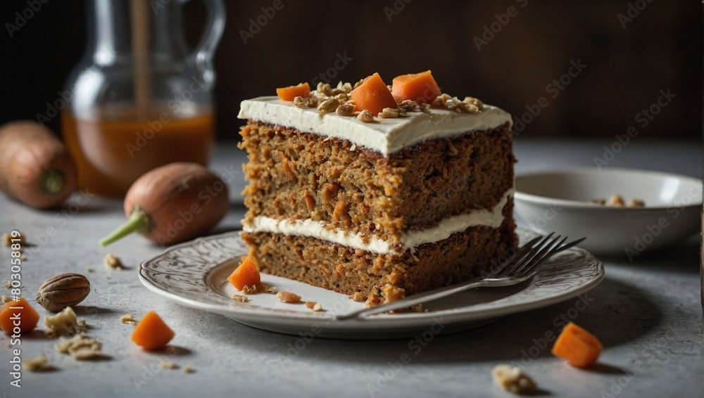 A slice of carrot cake A slice of carrot cake