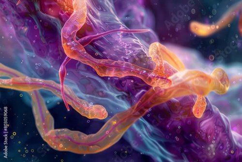 The microscopic world of human parasitic worms with a focus on their habitat in the body photo