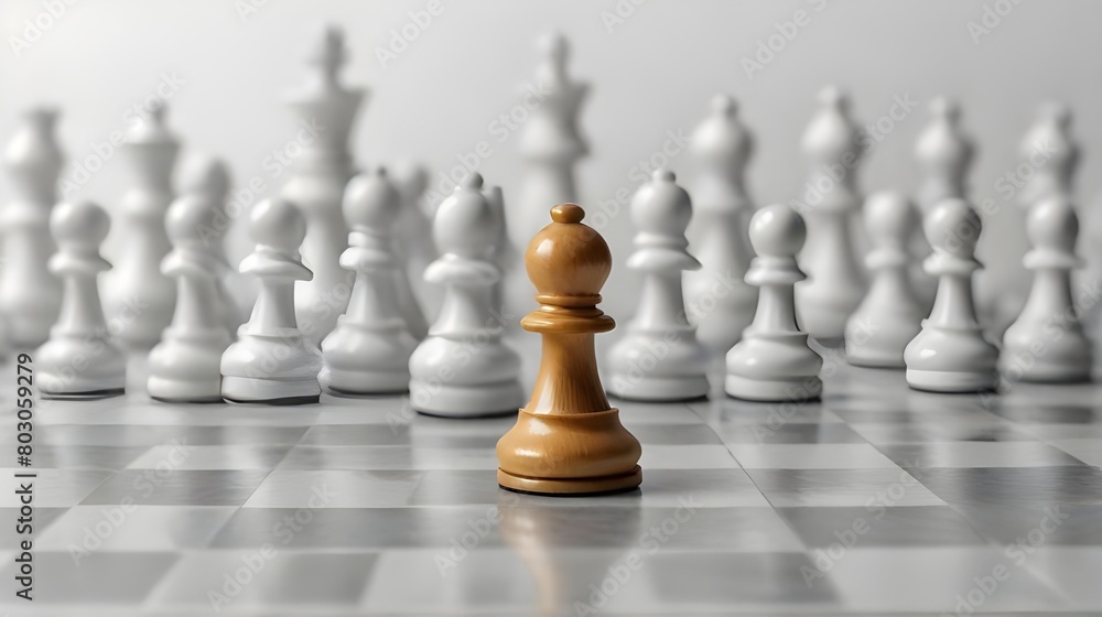 A different color chess pawn outstanding. Leadership concept. Competitive advantage A different color chess pawn outstanding. Leadership concept. Competitive advantage