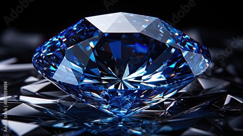 blue diamond on black background