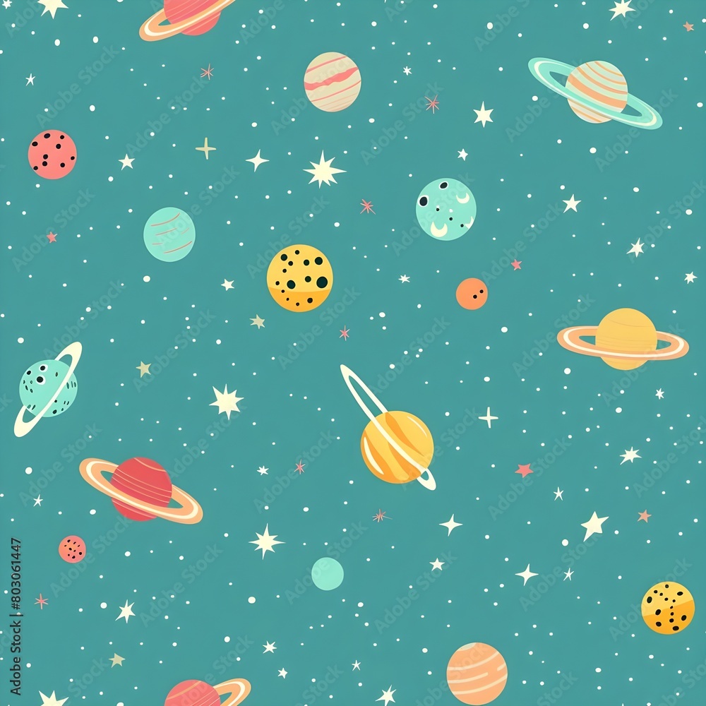 space decorative seamless pattern vector space decorative seamless pattern vector
