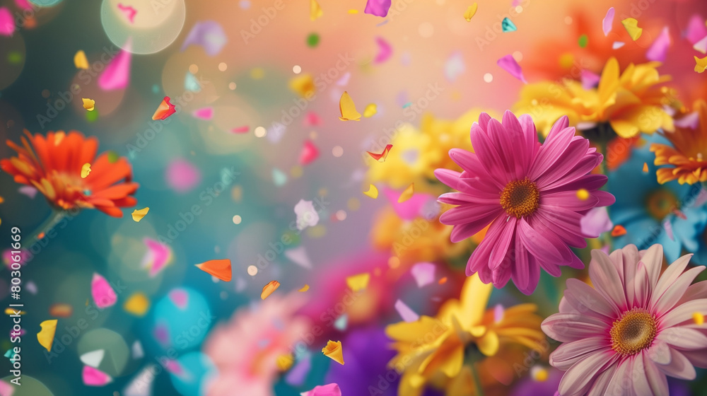 flowers and confetti background flowers and confetti background