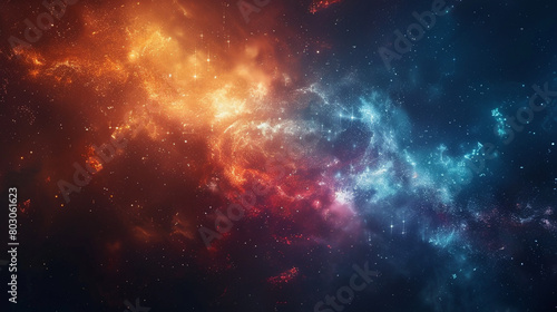Cosmic explosions of light and color in a starry night sky photo