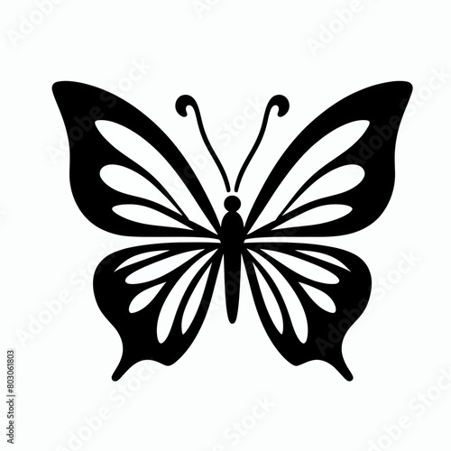  butterfly silhouette vector illustration white background