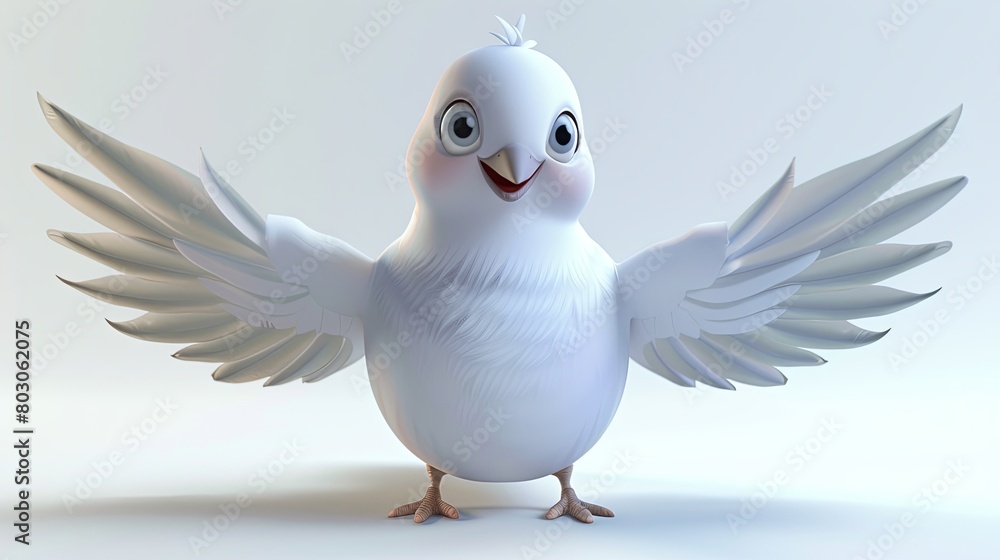 Obraz premium white dove isolated on white background