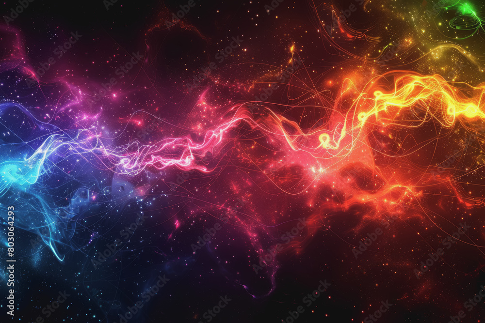 A beautiful Abstract digital technology background with network colorful connection lines. A beautiful Abstract digital technology background with network colorful connection lines.