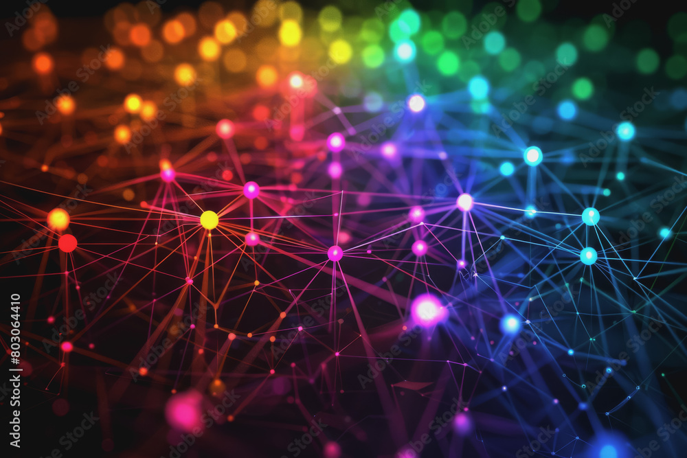 A beautiful Abstract digital technology background with network colorful connection lines. A beautiful Abstract digital technology background with network colorful connection lines.