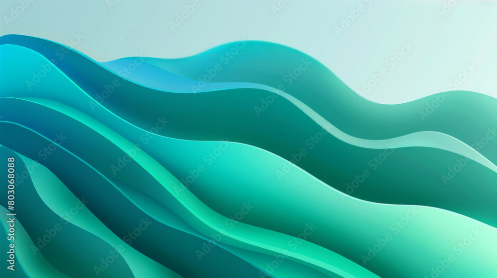 Smooth flowing waves in shades of teal and blue, creating a serene abstract backdrop. Relaxation and calm concept suitable for design and print. Modern banner background. Smooth flowing waves in shades of teal and blue, creating a serene abstract backdrop. Relaxation and calm concept suitable for design and print. Modern banner background.