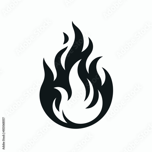  Flame fire silhouette vector illustration white background © sahenur89
