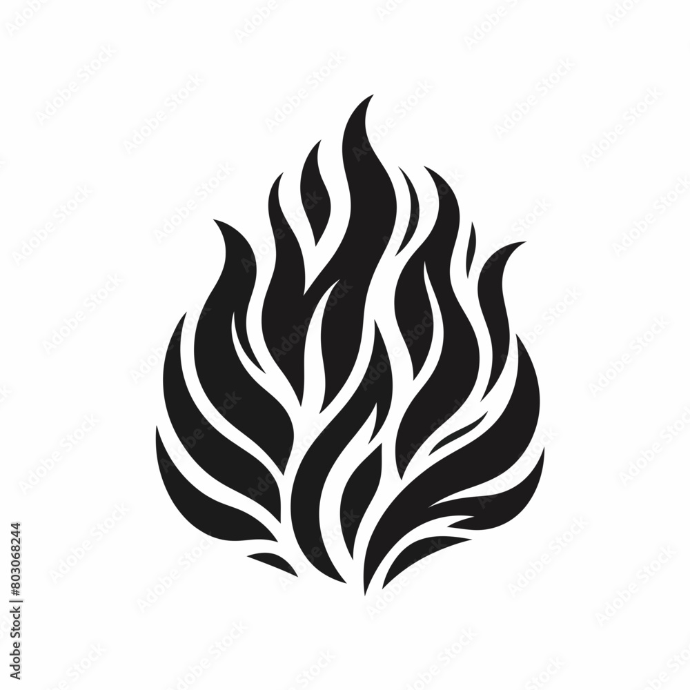 Flame fire silhouette vector illustration white background Flame fire silhouette vector illustration white background