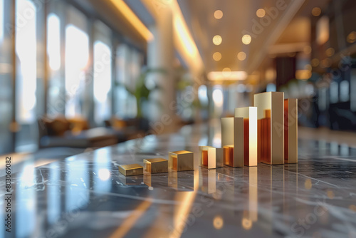 Wallpaper Mural Graph charts that are models are inside the office. Show financial balance. AI generated. Torontodigital.ca