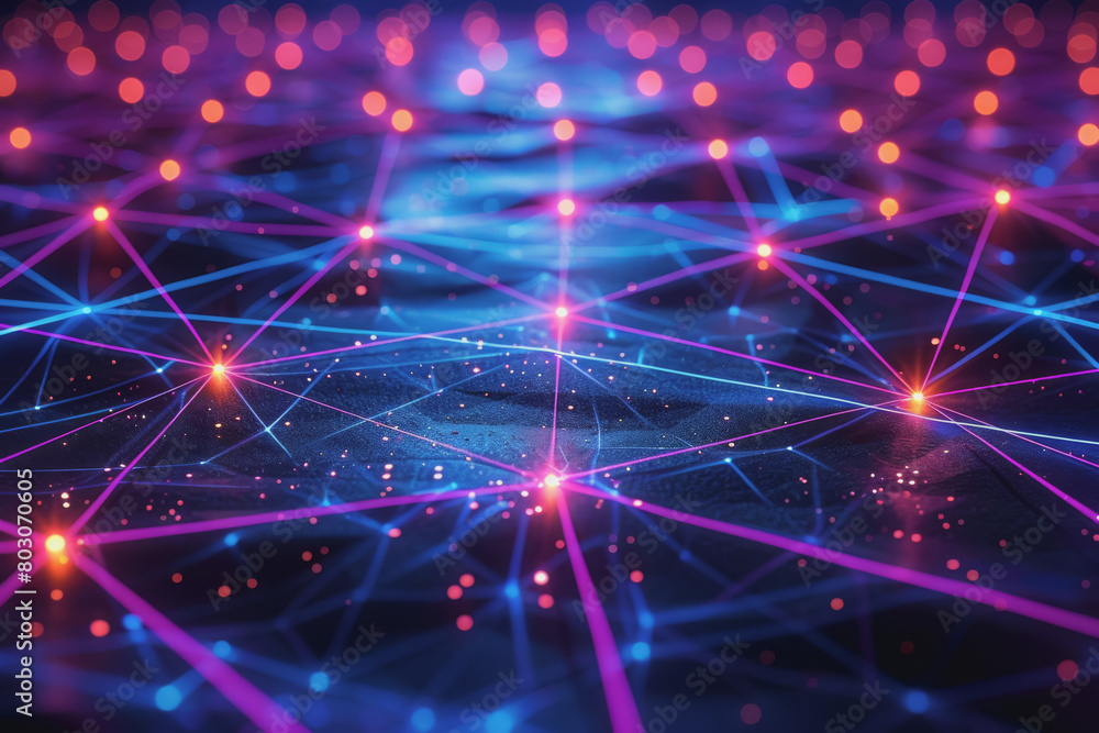A beautiful Abstract digital technology background with network colorful connection lines. A beautiful Abstract digital technology background with network colorful connection lines.