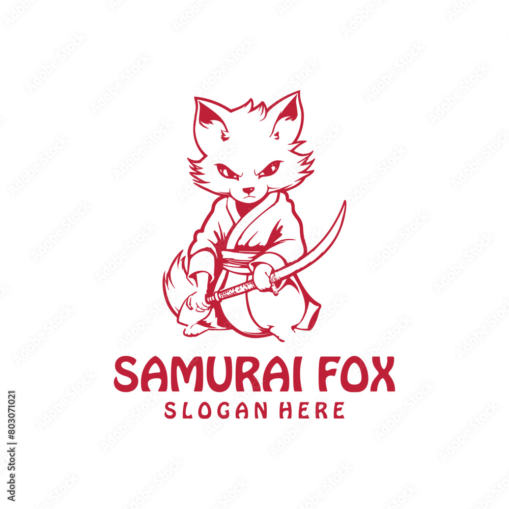 Samurai fox logo vector illustration Samurai fox logo vector illustration