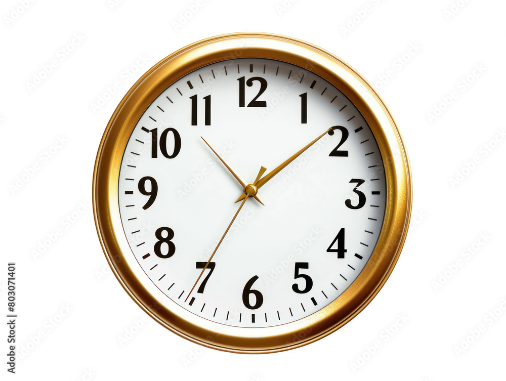 Modern wall clock, png file of isolated cutout object with shadow on transparent background. Modern wall clock, png file of isolated cutout object with shadow on transparent background.