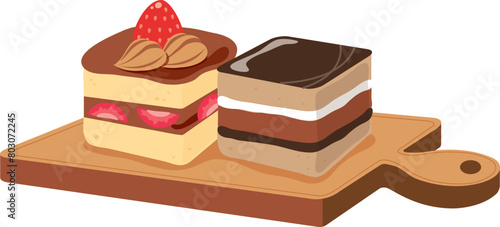 チョコレートのスクエアケーキ