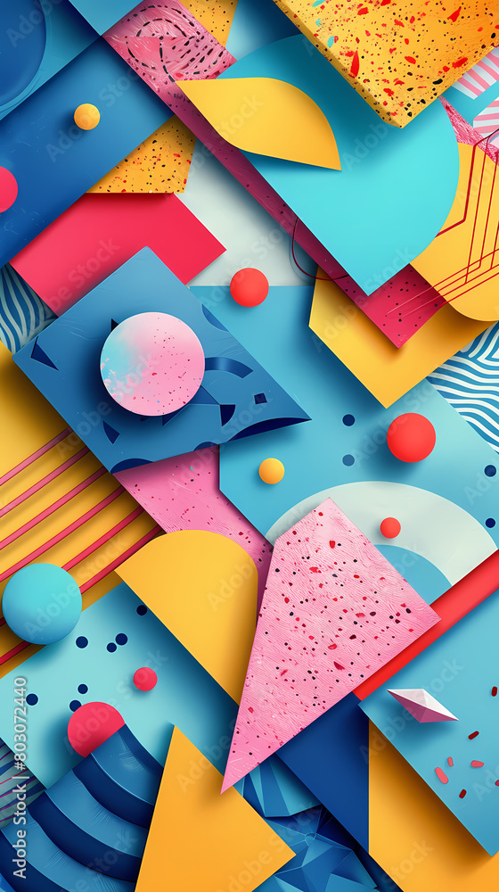 Fototapeta premium Colorful pastel geometric in a digital art pattern for web design or background