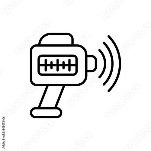 Speed radar outline icons, minimalist vector illustration ,simple transparent graphic element .Isolated on white background