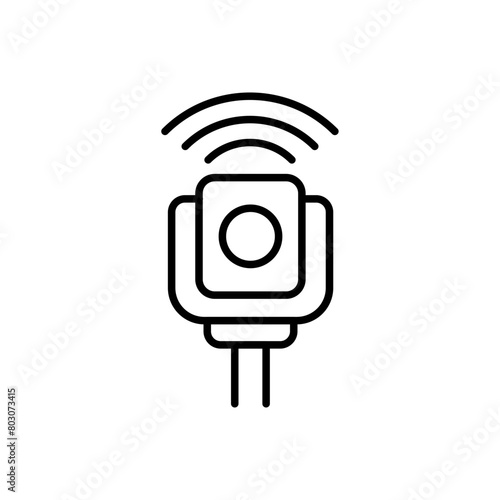 Speed radar outline icons, minimalist vector illustration ,simple transparent graphic element .Isolated on white background