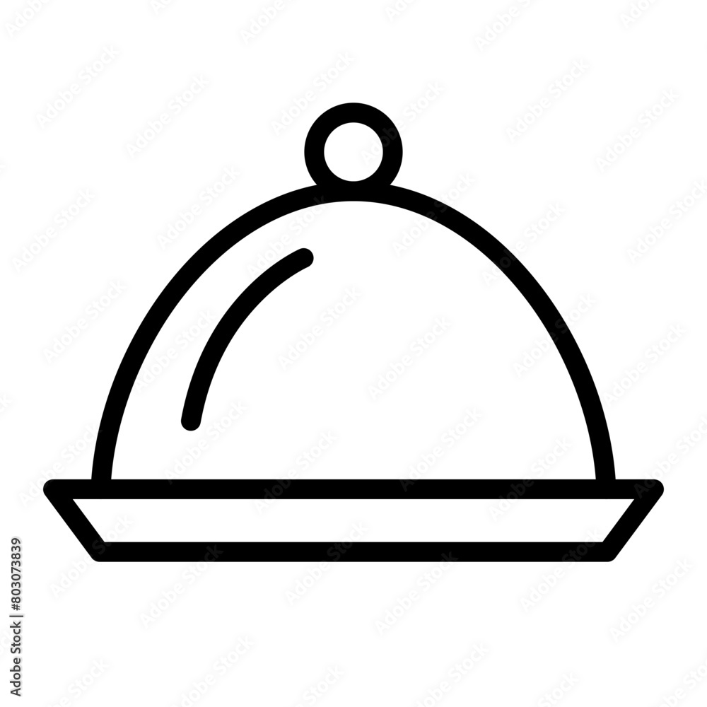 Serving Dish Vector Line Icon Design Serving Dish Vector Line Icon Design