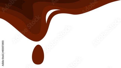 Melted chocolate drip. melted chocolate background. chocolate background for packaging.