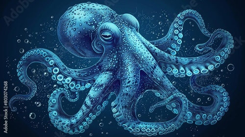 Octopus kraken a fictional deep-sea