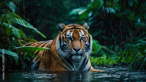 Wildlife photo of a sumateran tiger in the jungle