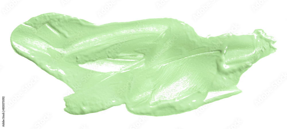 Fototapeta premium Shiny green brush watercolor painting isolated on transparent background. watercolor png