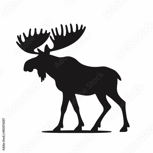 moose silhouette vector illustration white background