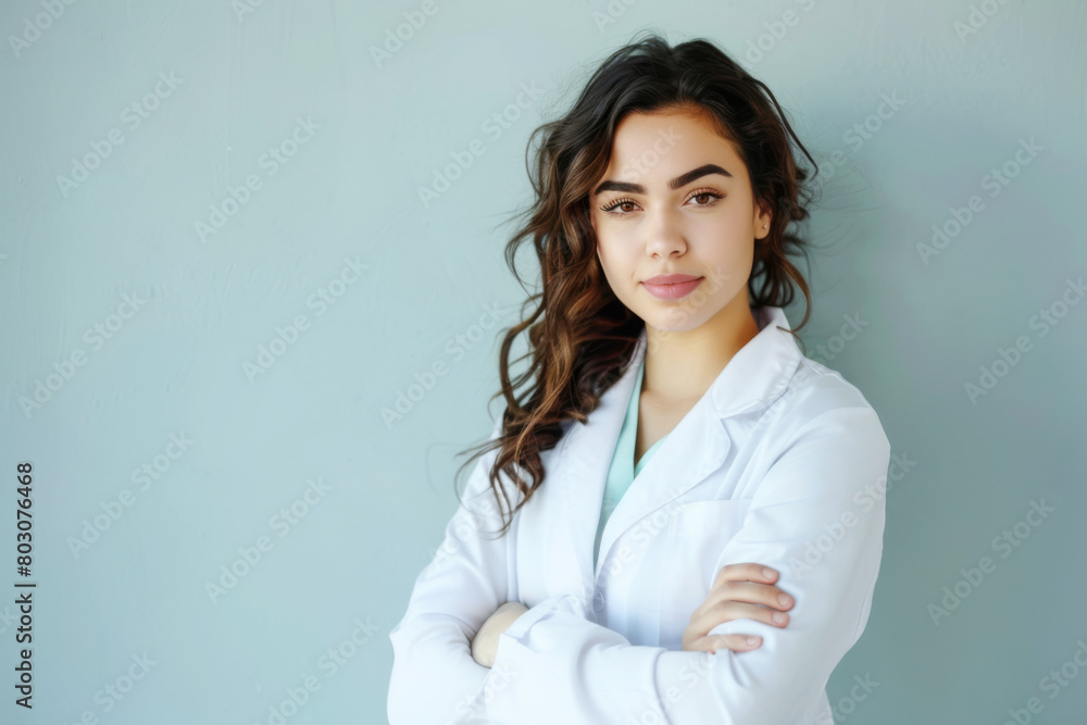Portrait of a beautiful female doctor doing medical procedures in a SPA salon. A girl in a white medical coat works in a beauty salon. Portrait of a beautiful female doctor doing medical procedures in a SPA salon. A girl in a white medical coat works in a beauty salon.