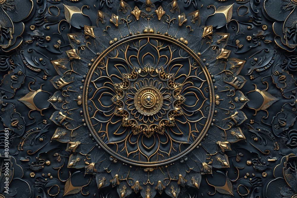3d illustration of abstract geometric Mandala, Ai Generated 3d illustration of abstract geometric Mandala, Ai Generated