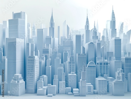 Combine a city skyline with a bustling trading floor to represent the dynamic world of finance