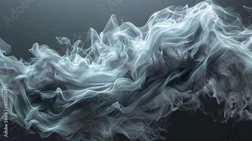 Smoke tendrils that resemble fragile, antique lace, suspended in mid-air