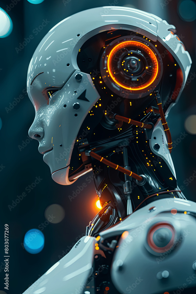 3D rendering artificial intelligence AI research of robot and cyborg development for future of people living. Digital data mining and machine learning technology design for computer brain
3D rendering artificial intelligence AI research of robot and cyborg development for future of people living. Digital data mining and machine learning technology design for computer brain