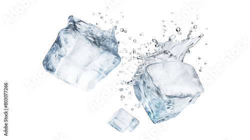 Wallpaper Mural ice cubes isolated on white background. Transparent background or PNG file.  Torontodigital.ca