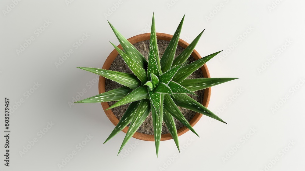 Top view on on the small house cactus Haworthiopsis fasciata on white background, macro. Top view on on the small house cactus Haworthiopsis fasciata on white background, macro.