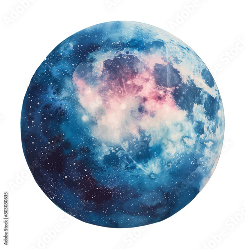 moon watercolor digital painting good quality