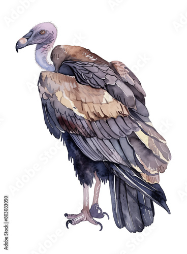 vulture watercolor digital painting good quality