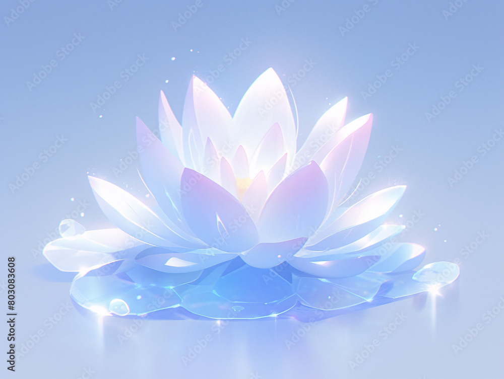 3D cartoon transparent glass material lotus lotus flower icon
3D cartoon transparent glass material lotus lotus flower icon