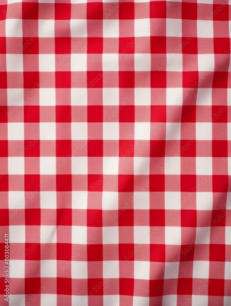 A red and white checkered picnic blanket. 3d rendering. texture wallpaper. A red and white checkered picnic blanket. 3d rendering. texture wallpaper.