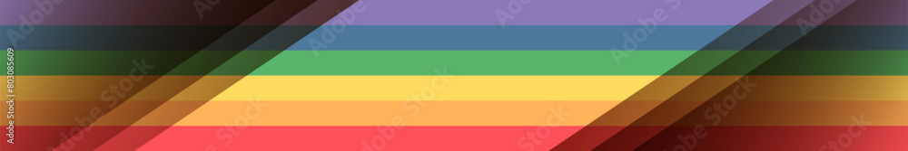 Fototapeta premium LGBT pride flag horizontal wide banner background. Rainbow pride flag include of Lesbian, gay, bisexual, and transgender flag of LGBT organization. Horizontal pride rainbow vector illustration