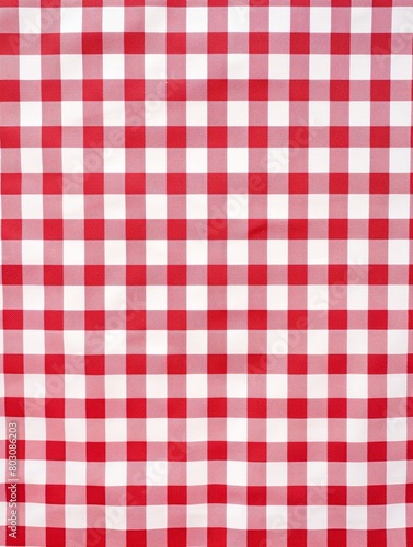 3d rendering. texture wallpaper. Red and white checkered picnic blanket or tablecloth.