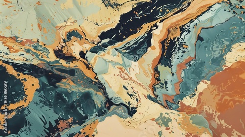 Vibrant aerial view of a geological formation showing multi-colored mineral layers