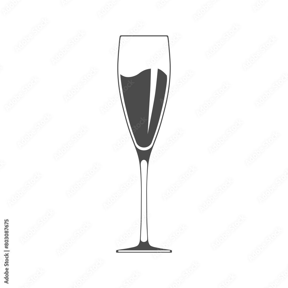 Obraz premium Sign of glass of wine isolated on white background. Vector illustration.