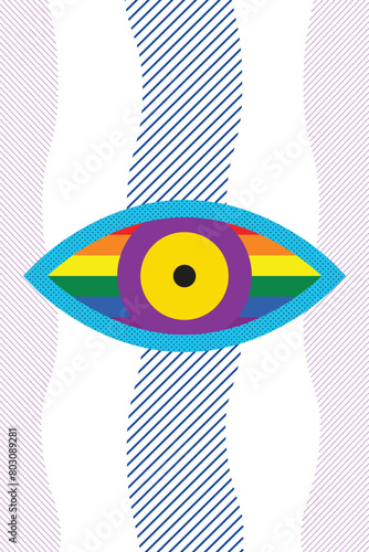 Abstract LGBT-related illustration. Rainbow colours.